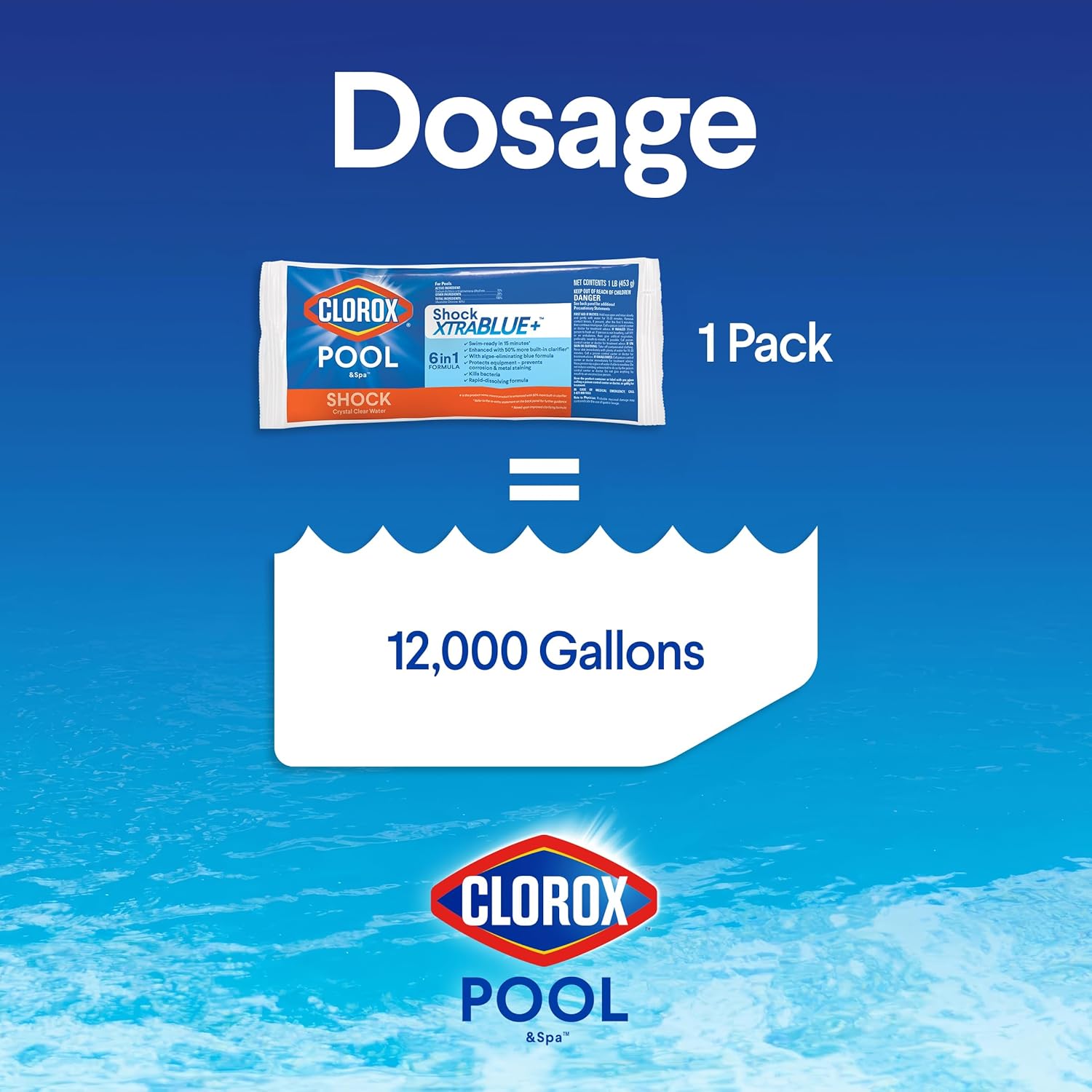 Clorox® Pool&Spa™ Shock XTRABLUE® Plus, Kills Bacteria & Algae in Swimming
