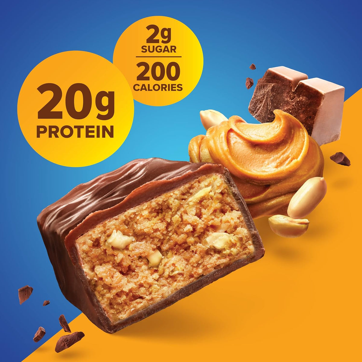 Pure Protein Chocolate Peanut Butter Protein Bars – 20g Protein, 3g Sugar