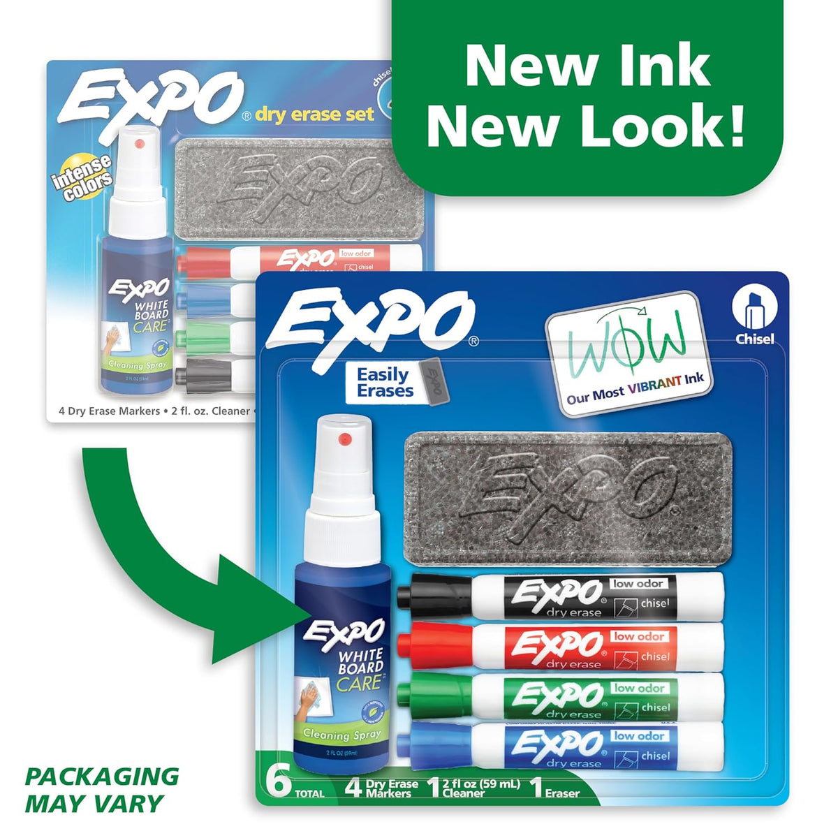 EXPO Dry Erase Markers Kit, Chisel Tip, Assorted Colors, Eraser, Spray