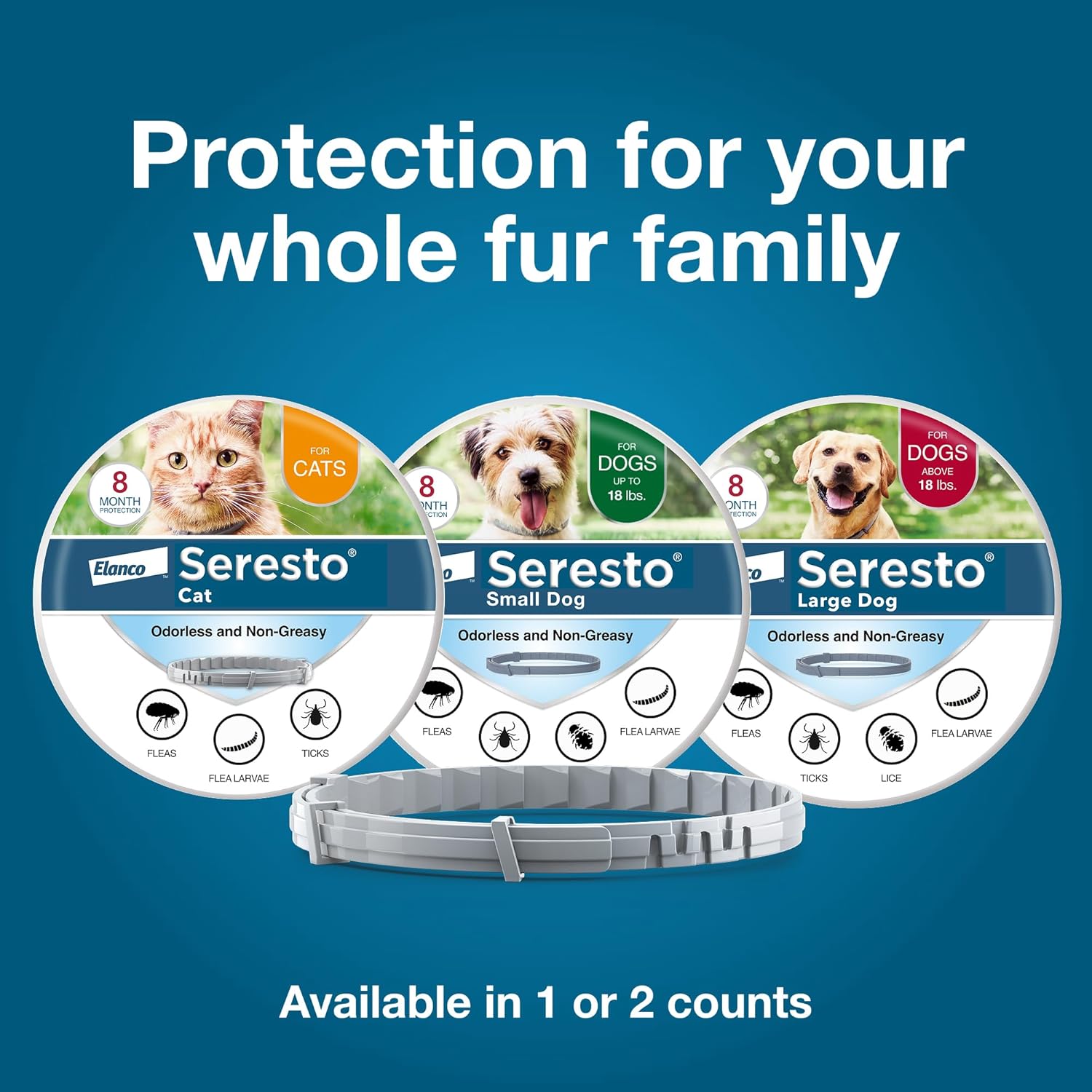 Seresto Flea & Tick Collar For Dogs Over 18 lbs., Treatment & Prevention
