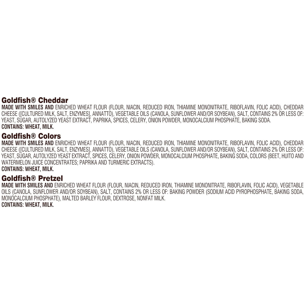 Goldfish Crackers Big Smiles Variety Pack with Cheddar, Colors, and Pretzels
