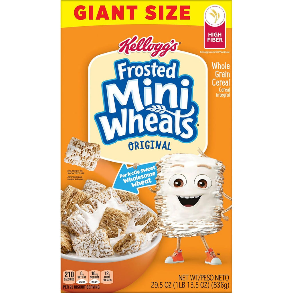 Kellogg’s Frosted Mini-Wheats Breakfast Cereal, High Fiber, 48g Whole Grain