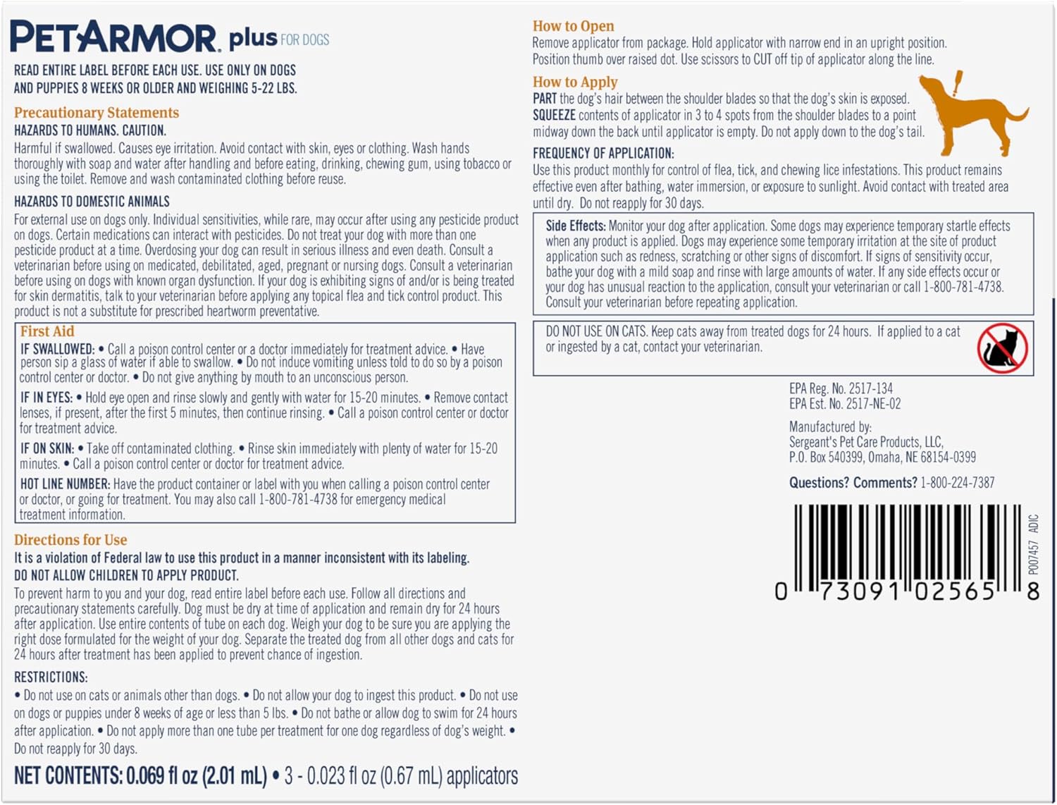 PetArmor Plus Flea and Tick Prevention for Dogs, Small Dog Flea and Tick