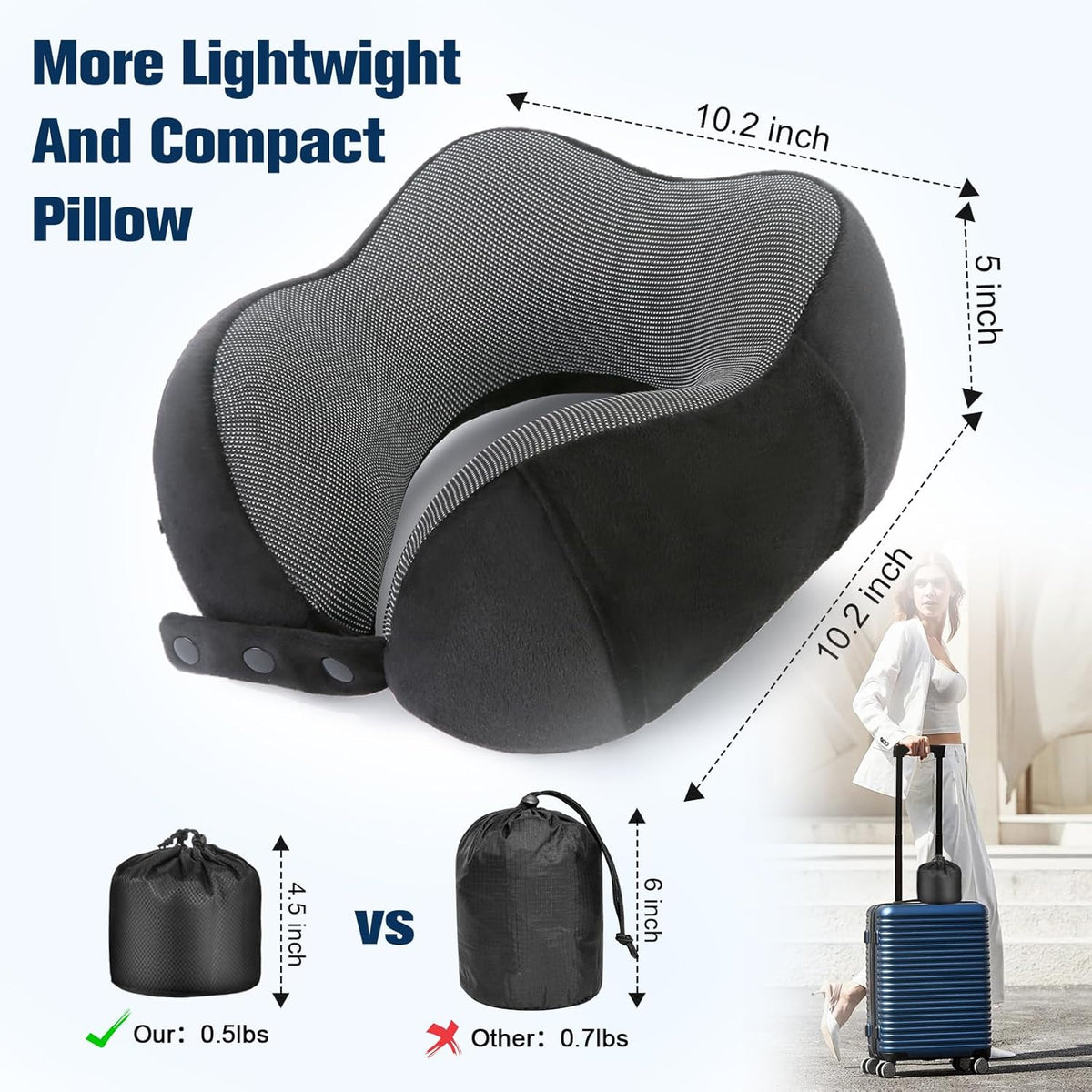 Cirorld Neck Pillow for Traveling, Travel Pillows for Airplanes,100% Pure
