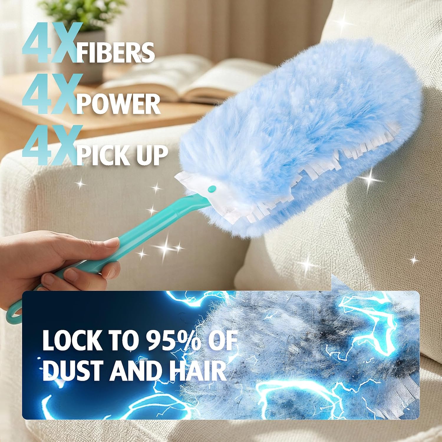 Duster Refill for Swiffer Duster, 30 Count Heavy Duty 2 Side 360° Duster
