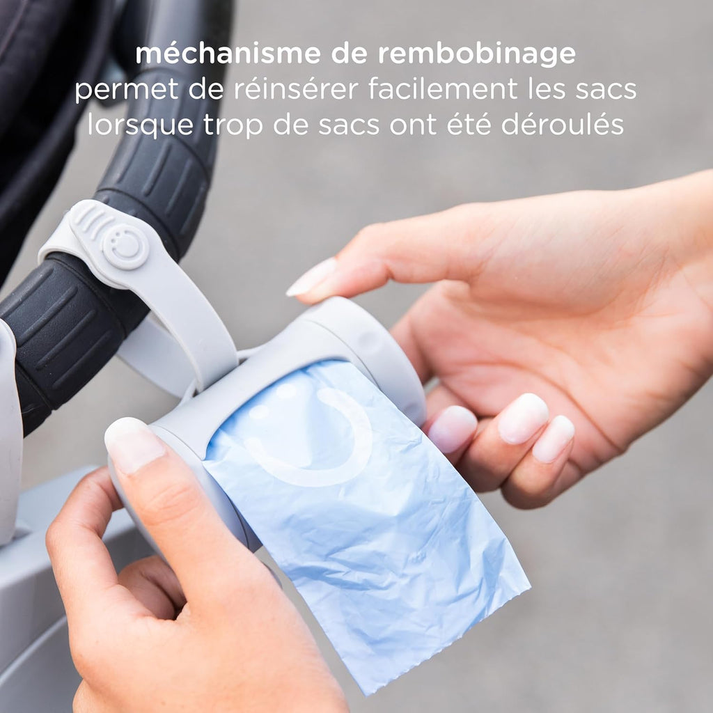 Ubbi Retractable On the Go Bag Dispenser for Travel, Diaper Bag Accessory