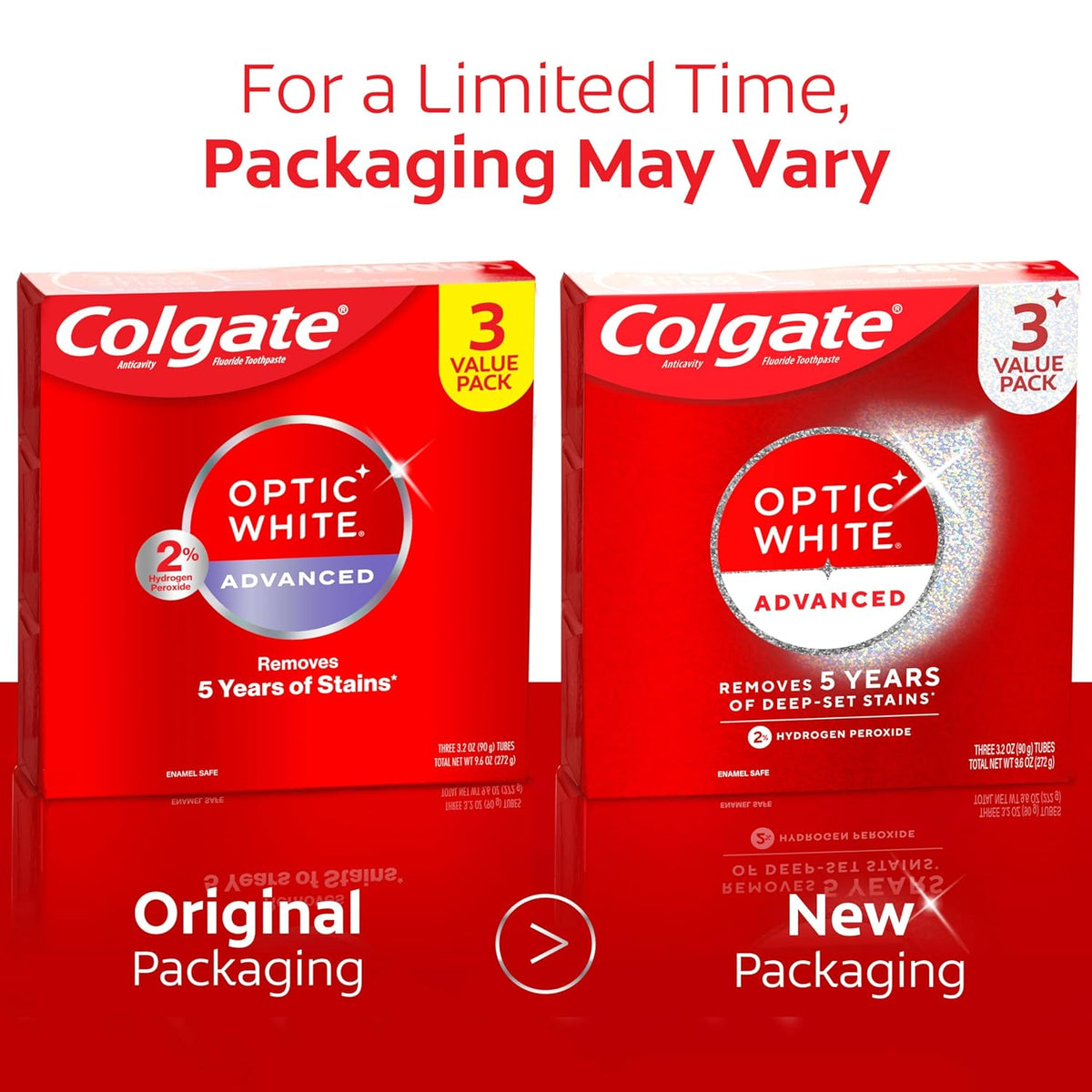 Colgate Optic White Advanced Hydrogen Peroxide Toothpaste, Teeth Whitening