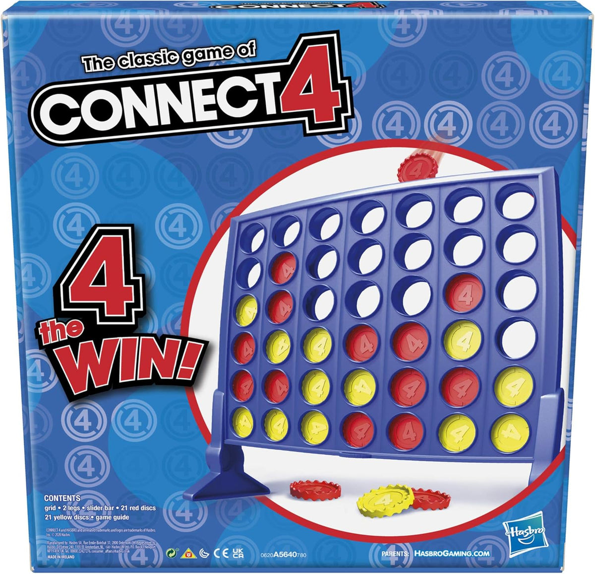 Hasbro Gaming Connect 4 Classic Grid, 4 in a Row Game, Strategy Board Games