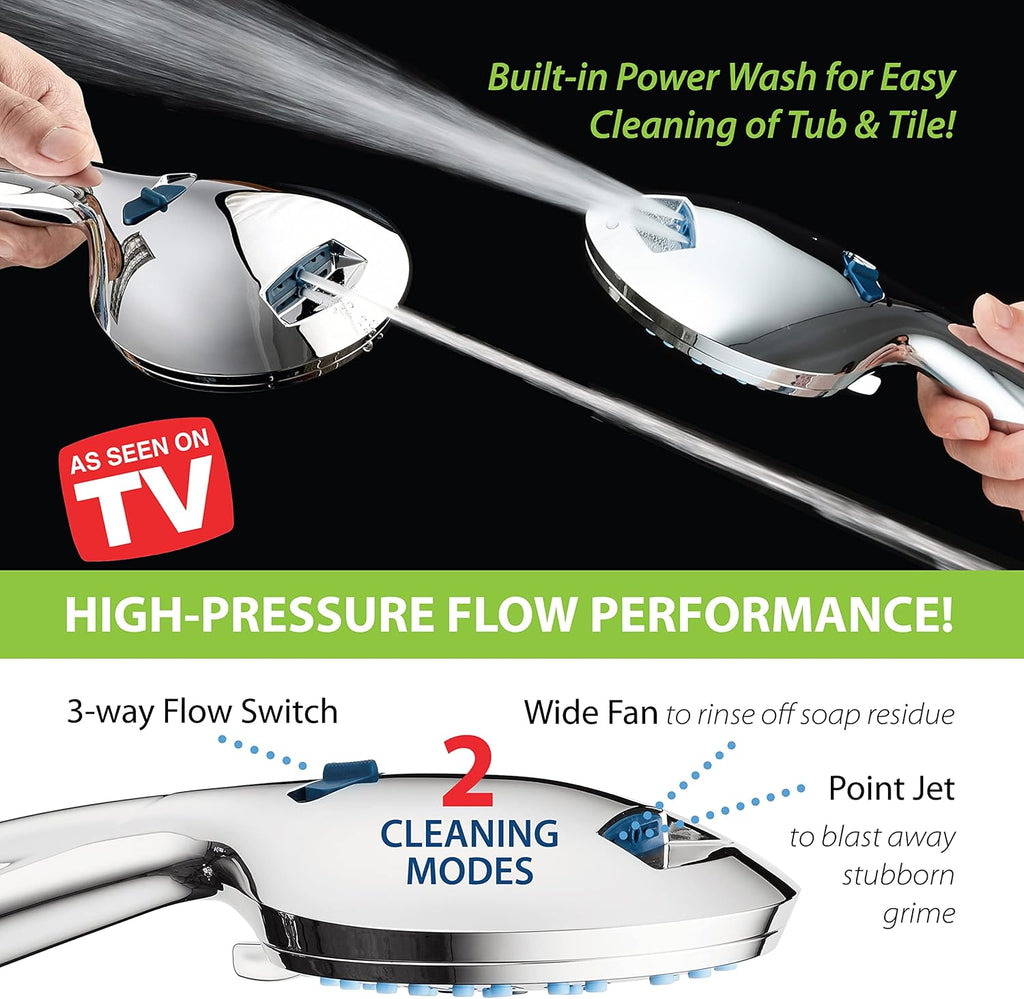 AquaCare High Pressure 8-mode Handheld Shower Head - Anti-clog Nozzles