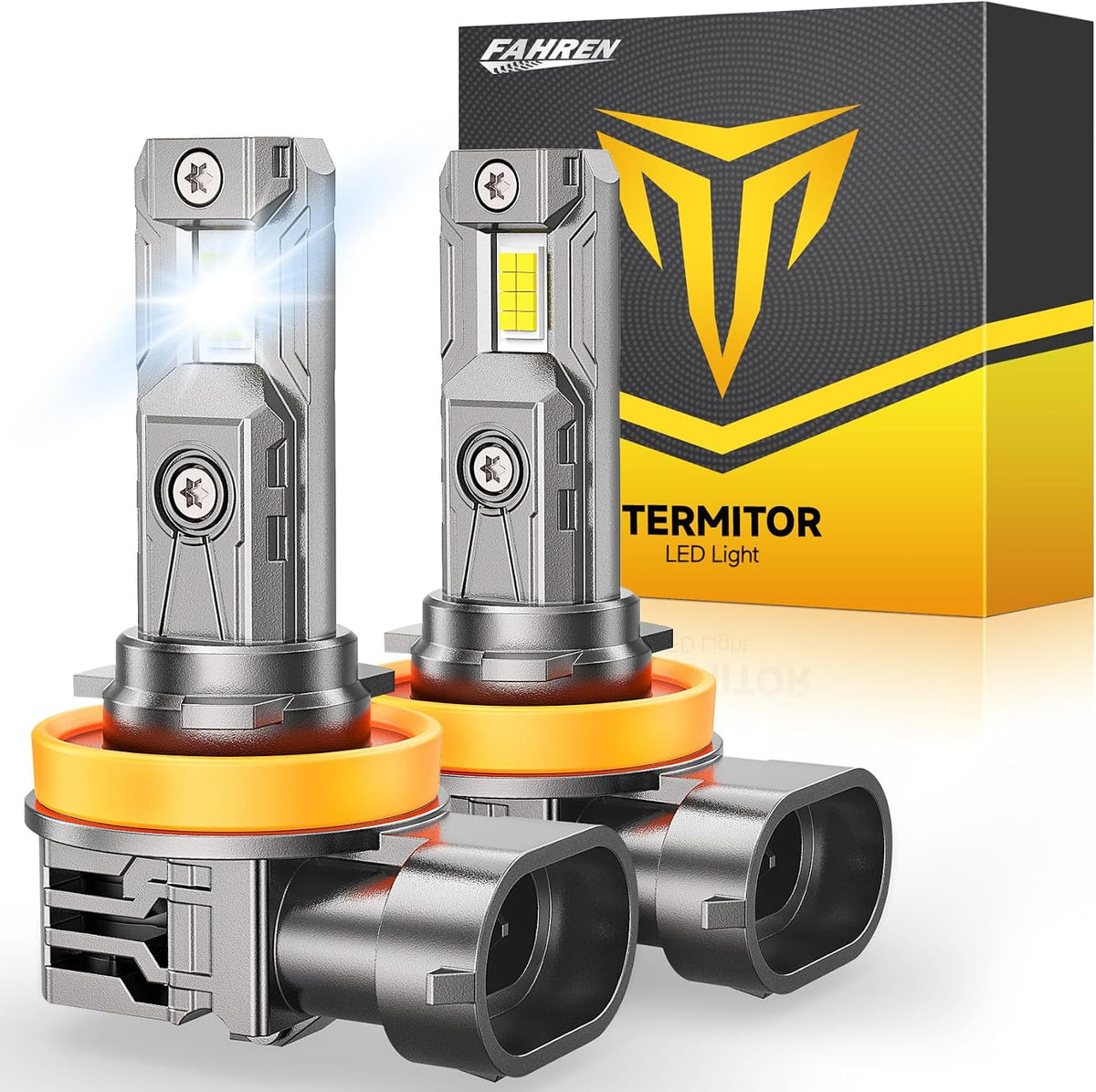 Termitor 𝐏𝐫𝐨 H11/H9/H8 LED bulbs, 𝟏𝟎𝟎,𝟎𝟎𝟎𝐋𝐌 2000% Super Bright 6500K with Cooling Fan H9