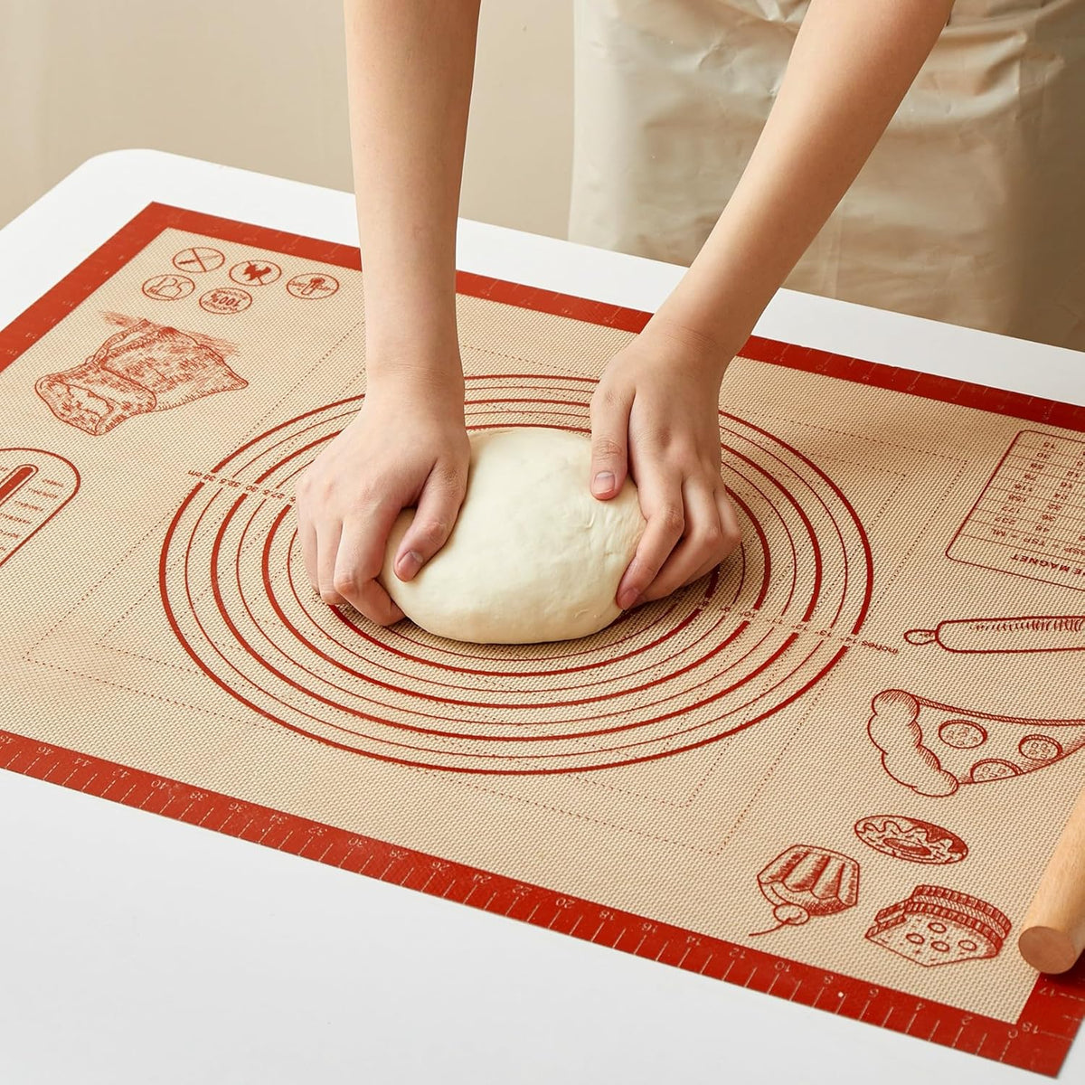 Silicone Baking Pastry Dough Mat - 28x20Inch Extra Large Cookie Bread Rolling