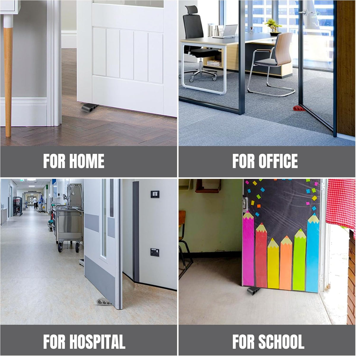 Door Stoppers for Bottom of Door Premium Floor Rubber Door Stop Wedge Made in