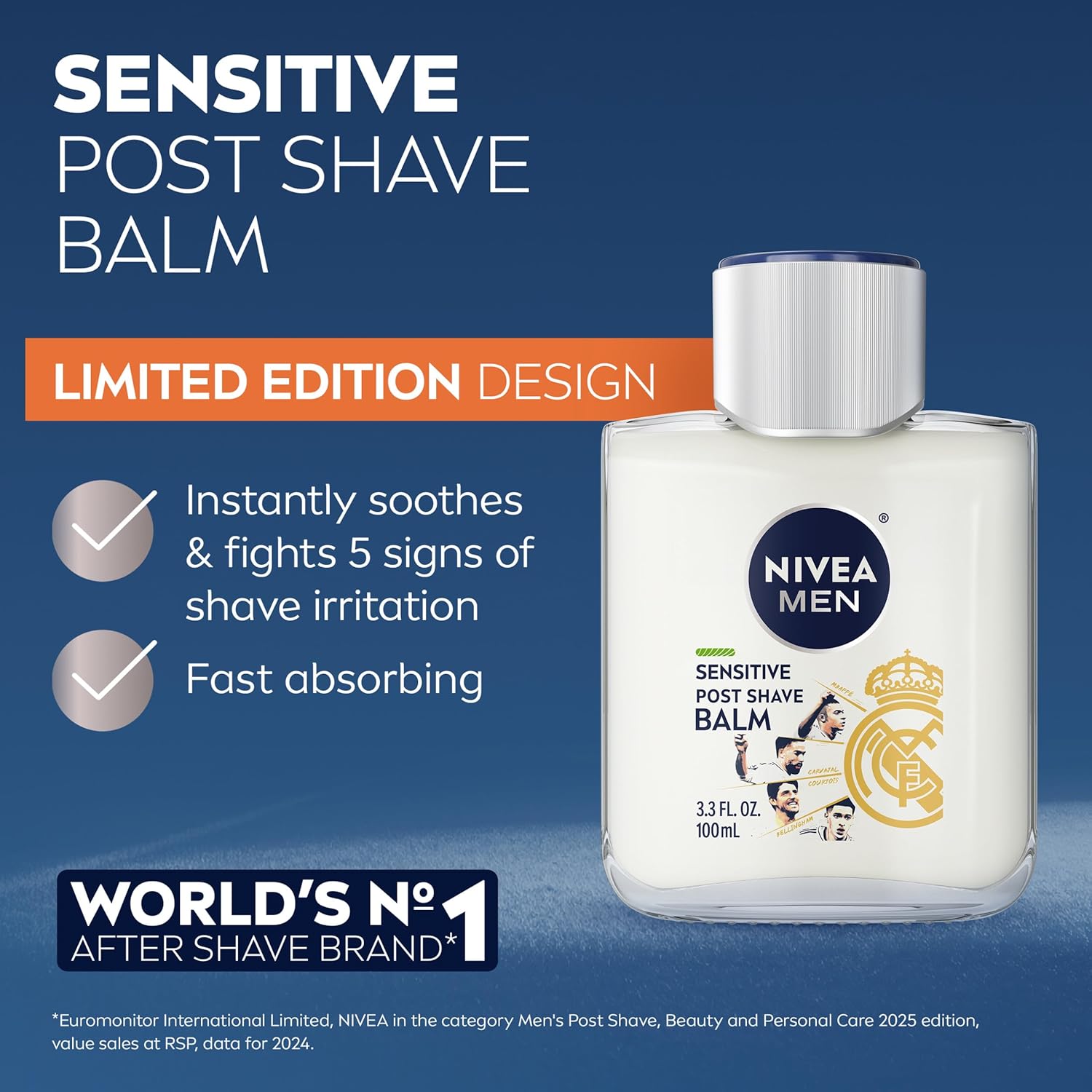 NIVEA MEN Real Madrid Limited Edition Design Sensitive Post Shave Balm, with