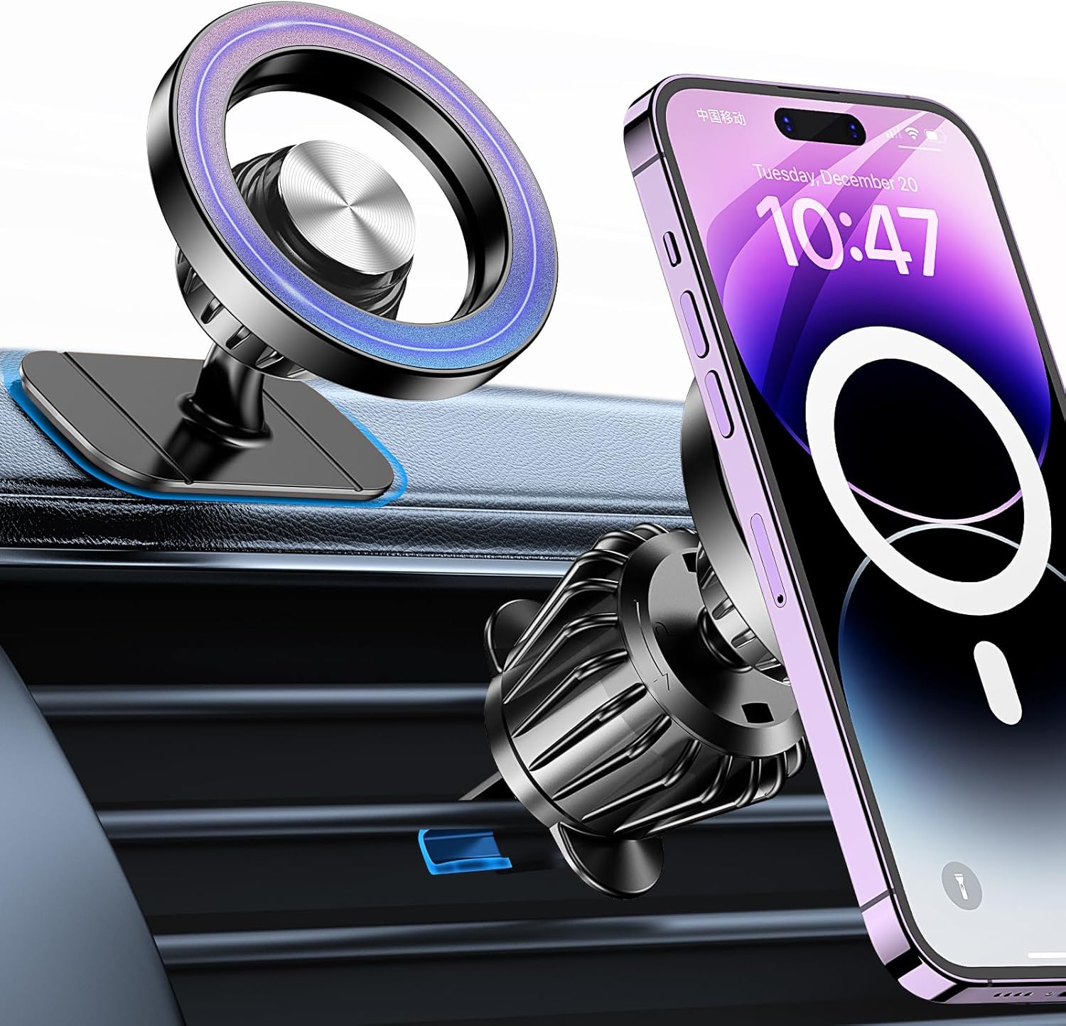 Kaistyle for Magsafe Car Mount 20 Strong Magnets Magnetic Phone Holder for