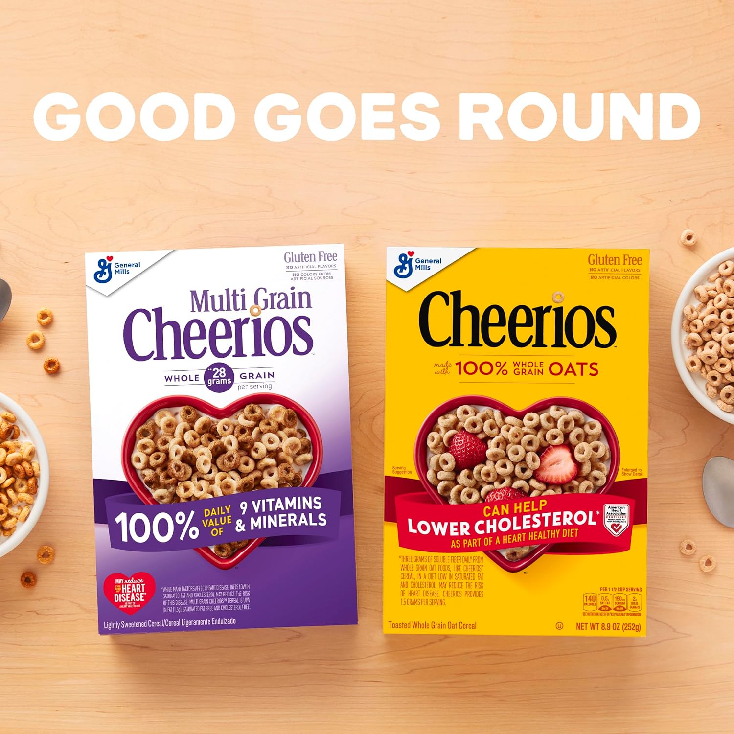 Multi Grain Cheerios, Heart Healthy Breakfast Cereal, Gluten Free, Family
