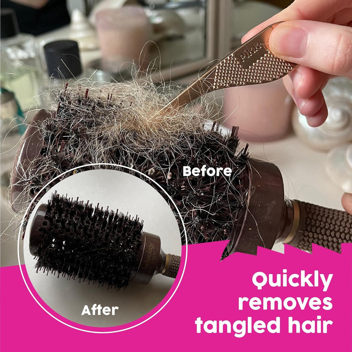 Pikk-it Vacuum Hair Brush Cleaner Tool – Removes Tangled Hair from Vacuums &