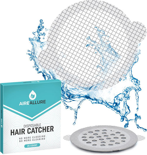 25 Pack Disposable Shower Drain Hair Catcher Mesh Stickers - Peel & Stick