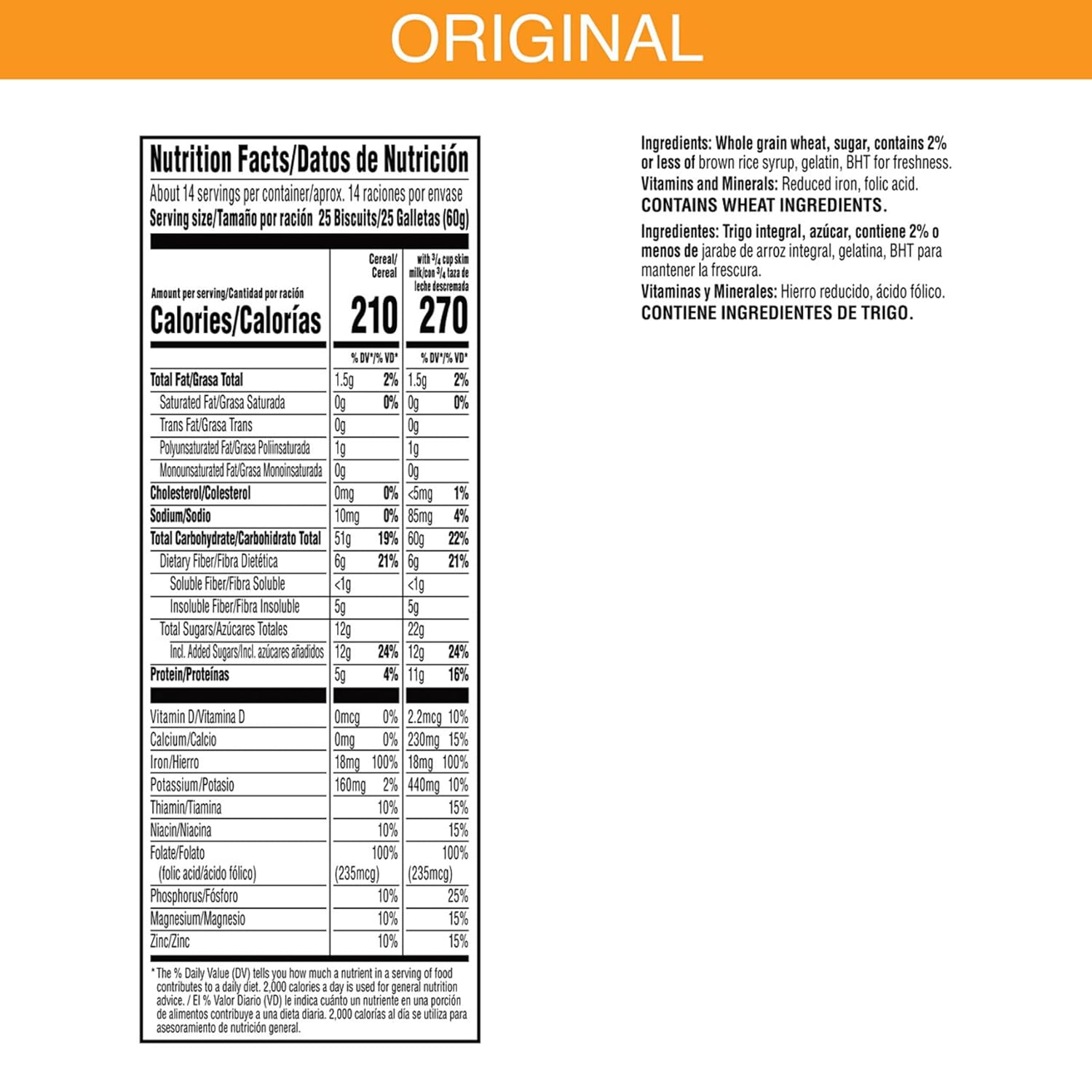 Kellogg’s Frosted Mini-Wheats Breakfast Cereal, High Fiber, 48g Whole Grain