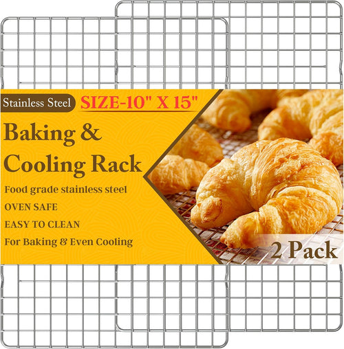 2PCS Cooling Racks for Cooking and Baking - 10" x 15"Heavy Duty Stainless