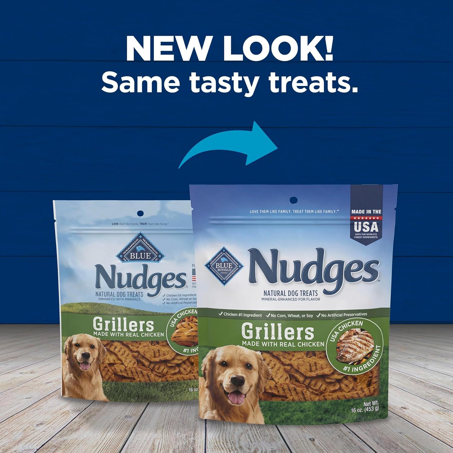 Blue Buffalo Nudges Grillers Natural Dog Treats, Made in the USA with Real