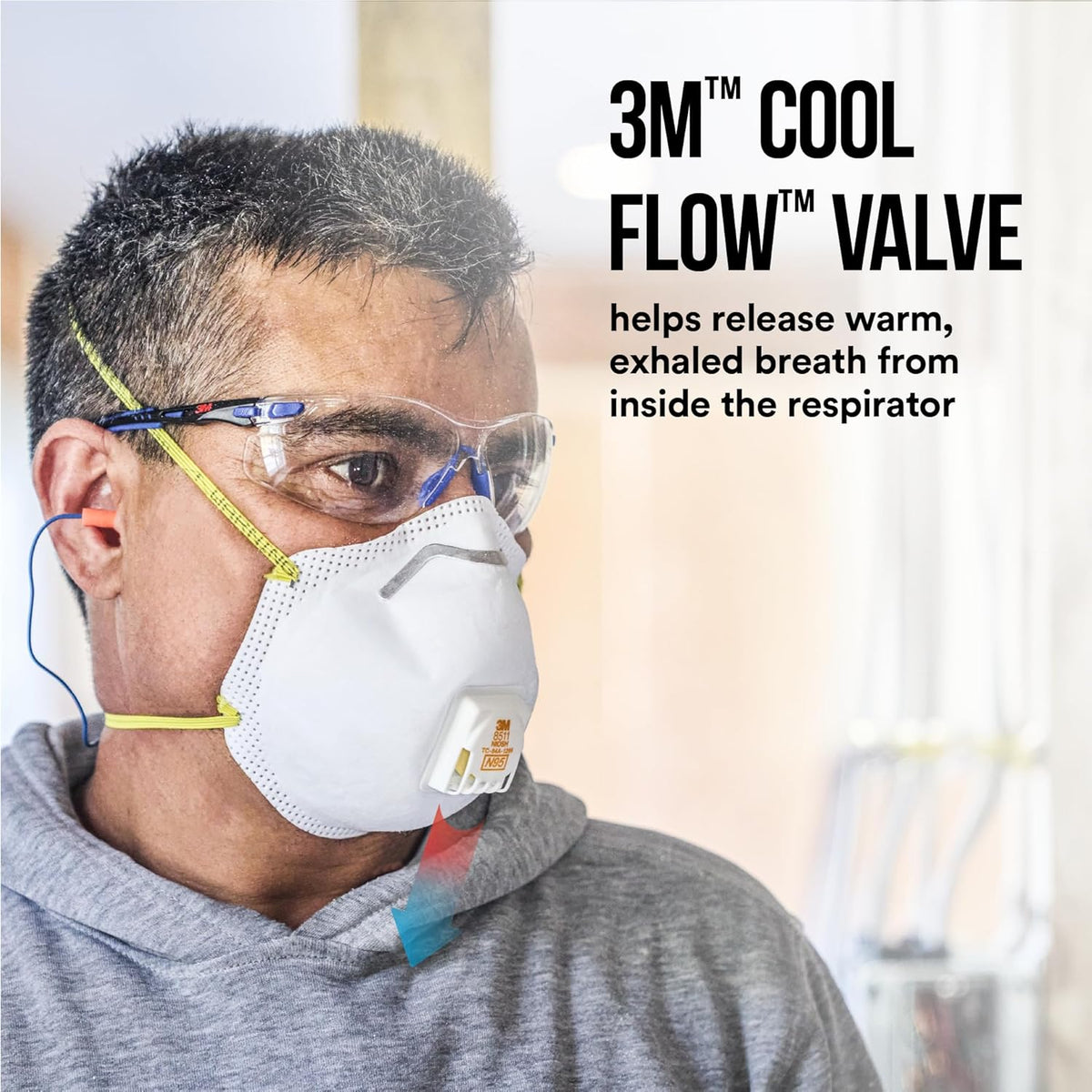 3M N95 Respirator 8511, Cool Flow Valve, 10 Pack, NIOSH-APPROVED, Advanced