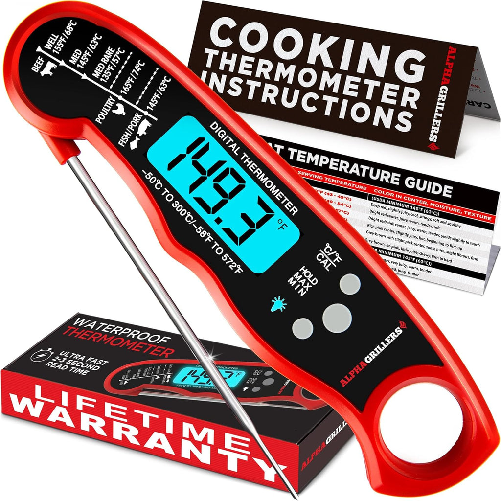 Alpha Grillers Meat Thermometer Digital – Instant Read Food Thermometer for