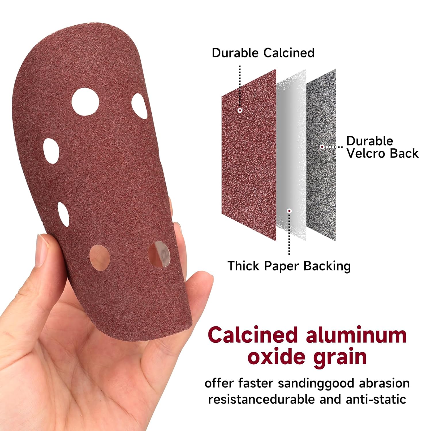 165 PCS 5 Inch Sanding Discs,Round Hook and Loop Sandpaper for Random Orbital