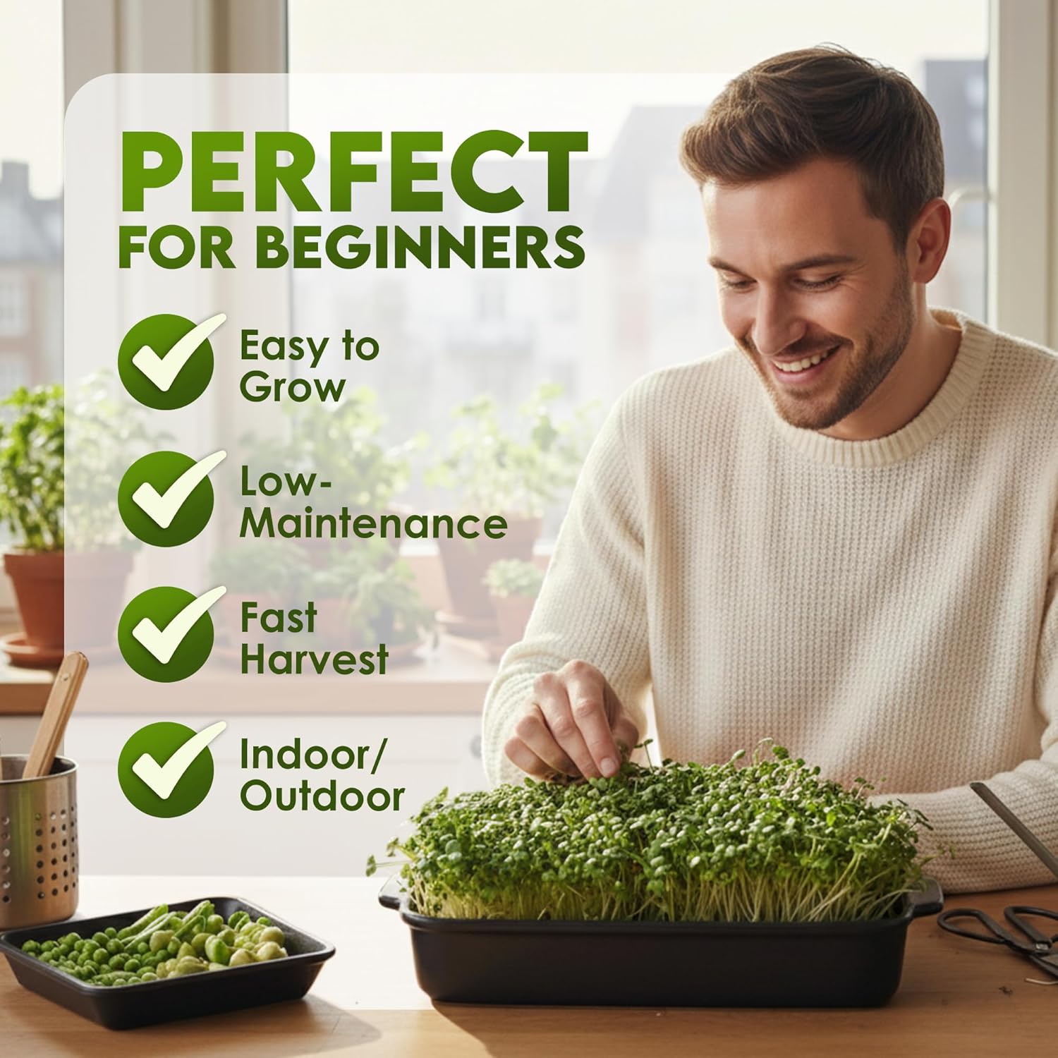 Nature Jim’s Sprouts Organic Salad Mix – Non-GMO Microgreen Seeds, Perfect