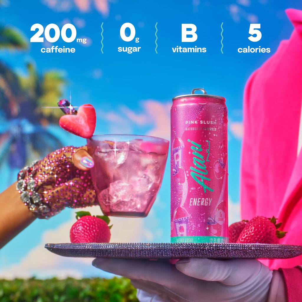 Alani Nu PINK SLUSH, Sugar Free, Low Calorie Energy Drinks, 200mg Caffeine