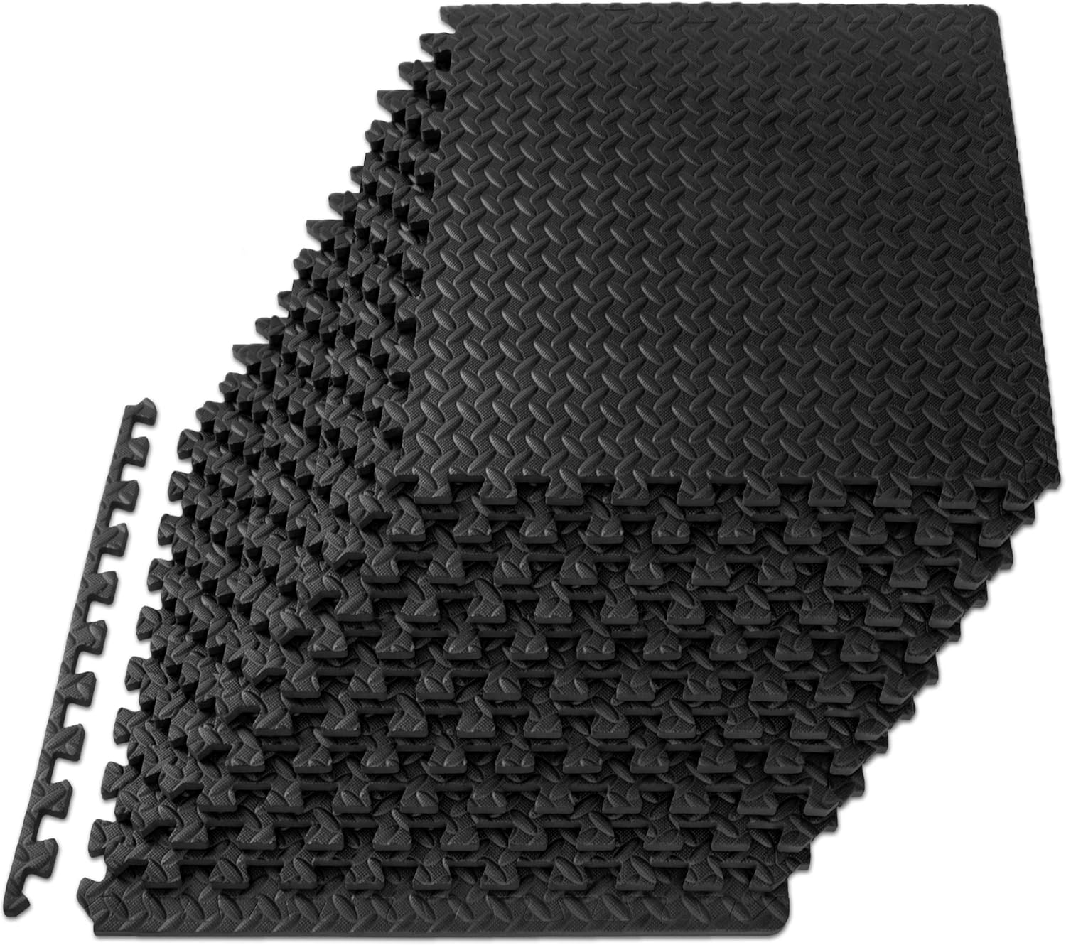 ProsourceFit Puzzle Exercise Mat ½ in, EVA Interlocking Foam Floor Tiles for