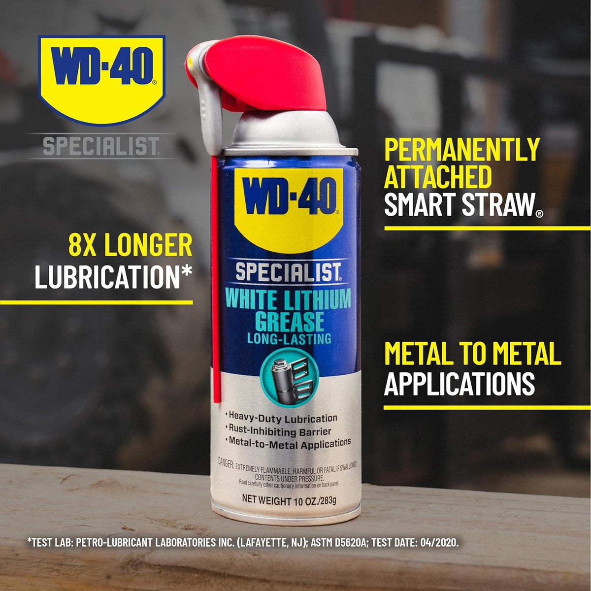 WD-40 Specialist White Lithium Grease Spray with SMART STRAW SPRAYS 2 WAYS