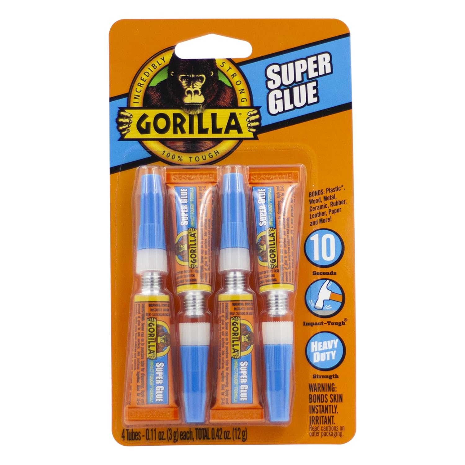Gorilla Super Glue, Fast‑Setting, Impact‑Tough All‑Purpose Adhesive with