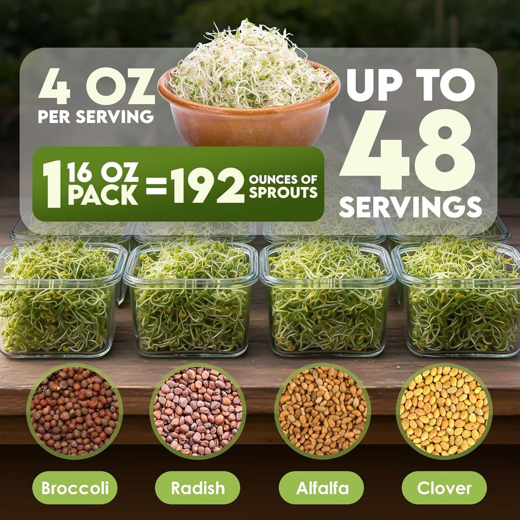 Nature Jim’s Sprouts Organic Salad Mix – Non-GMO Microgreen Seeds, Perfect
