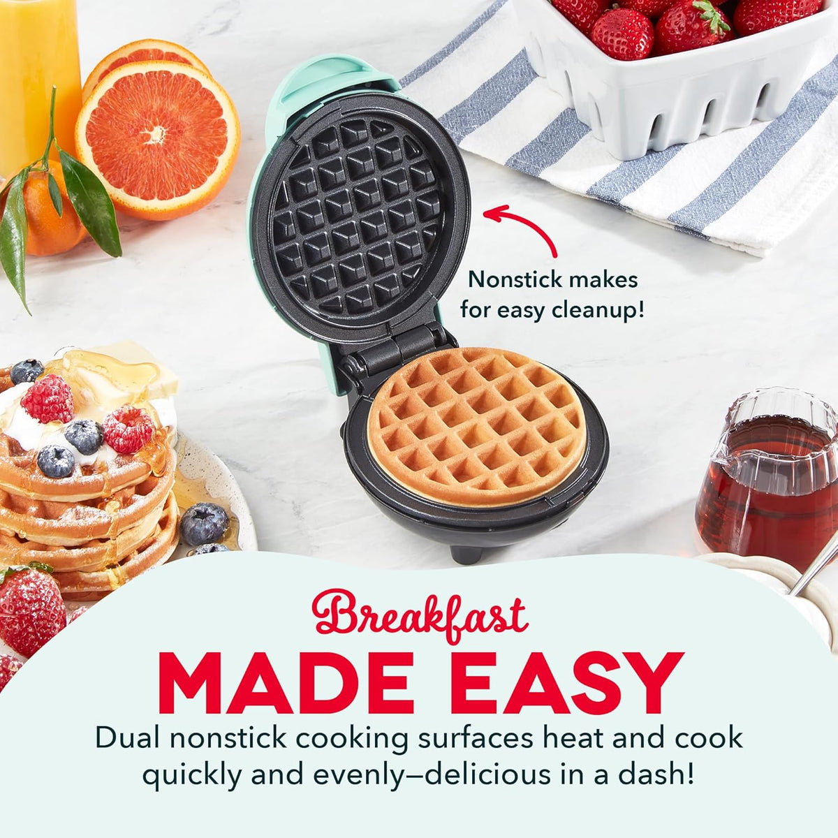 Dash Mini Waffle Maker- Compact Electric Iron for Creative Homemade Treats