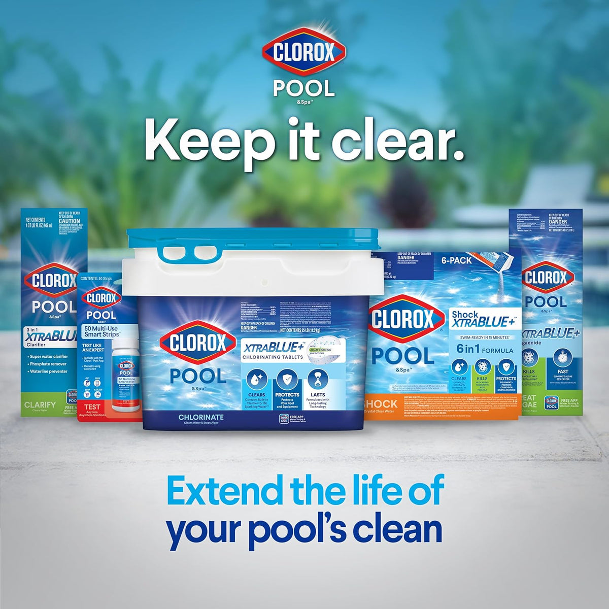 Clorox® Pool&Spa™ Shock XTRABLUE® Plus, Kills Bacteria & Algae in Swimming
