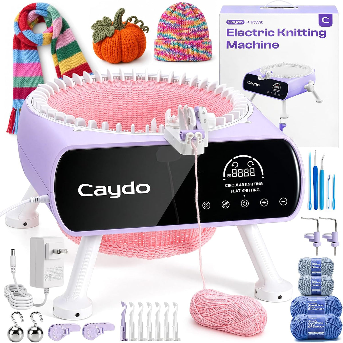Caydo Electric Knitting Machine M1 Pro, 48 Needle Automatic Knitting Kit