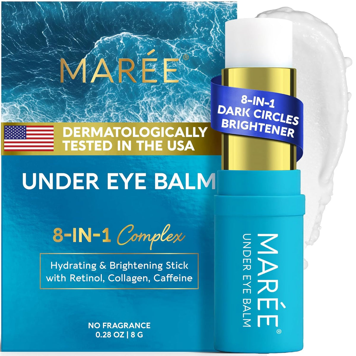 MAREE Under Eye Balm Stick Hydrating – Retinol Caffeine Under Eye Brightener