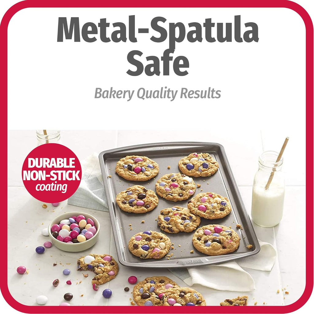 GoodCook Everyday Nonstick Carbon Steel 13” x 9” Baking Sheet Set, 3 Pack