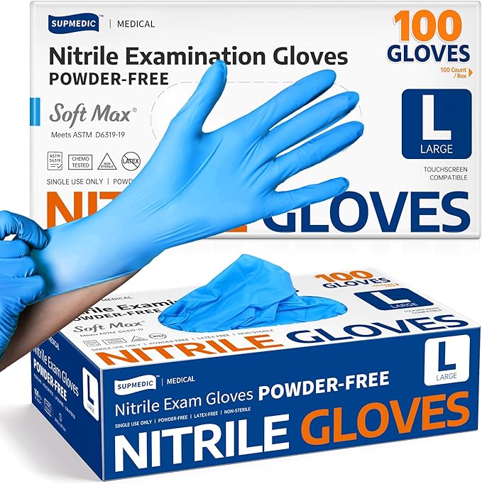 Supmedic Medical Soft Max™ Nitrile Exam Gloves, 100 Count Latex-Free