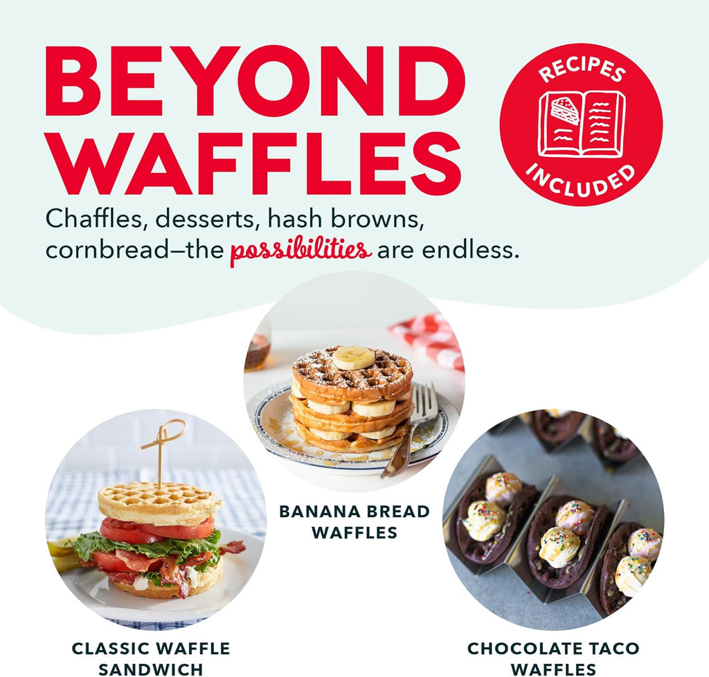 Dash Mini Waffle Maker- Compact Electric Iron for Creative Homemade Treats
