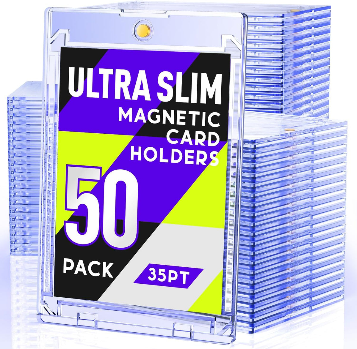 50ct Magnetic Card Holder, 35pt Slim One Touch Card Holder