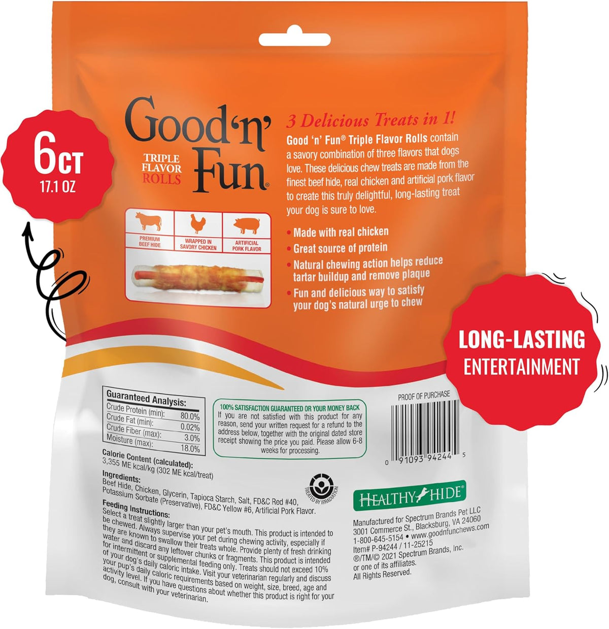 Good ‘n’ Fun Triple Flavor Rolls for Large Dogs, Treat Your Dog to