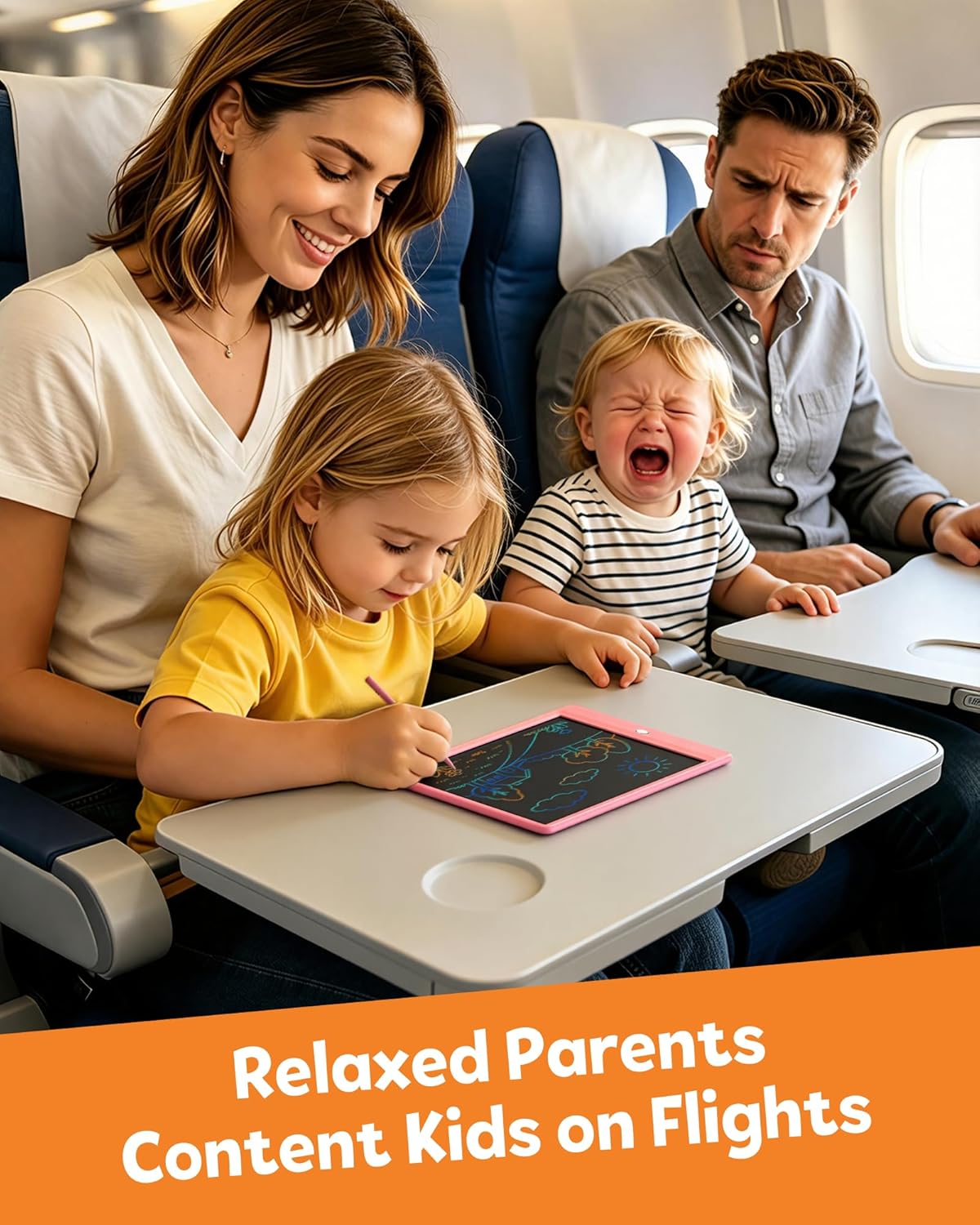 TEKFUN LCD Writing Tablet for Kids, 10-inch Coloring Drawing Pad, Mess Free