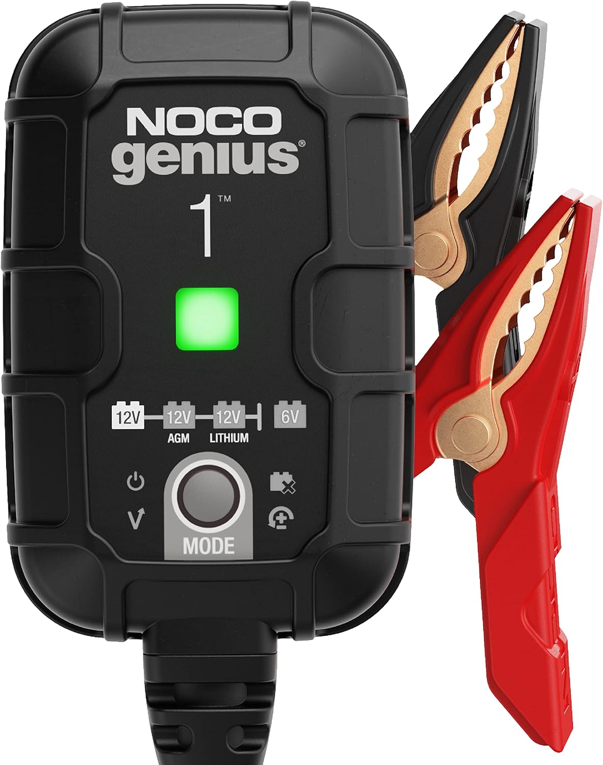 NOCO GENIUS1: 1A 6V/12V Smart Battery Charger – Automatic Maintainer, Trickle