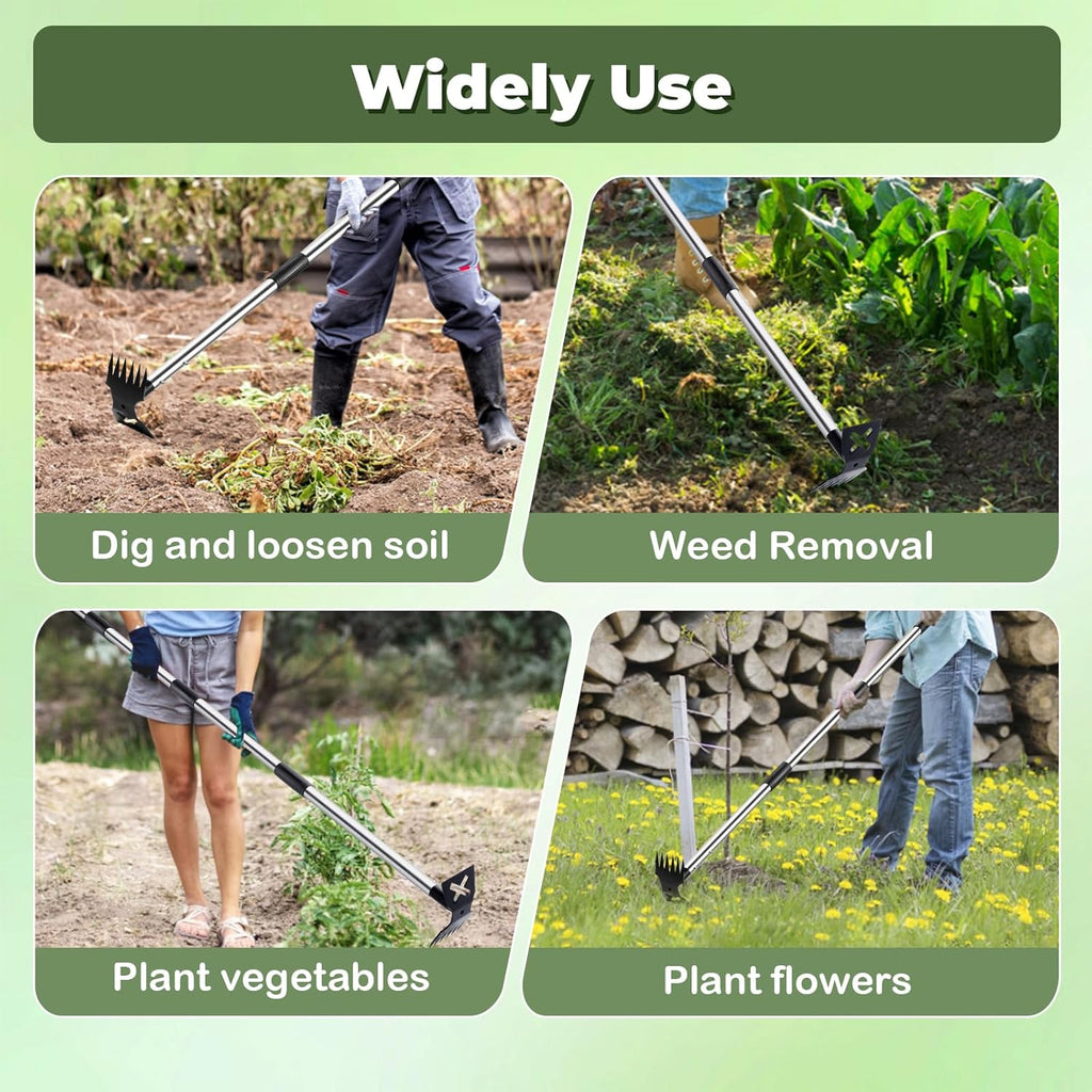 NICOFPHY Weed Puller Tool with Long Handle - 60" Manual Weeder Remover Tool