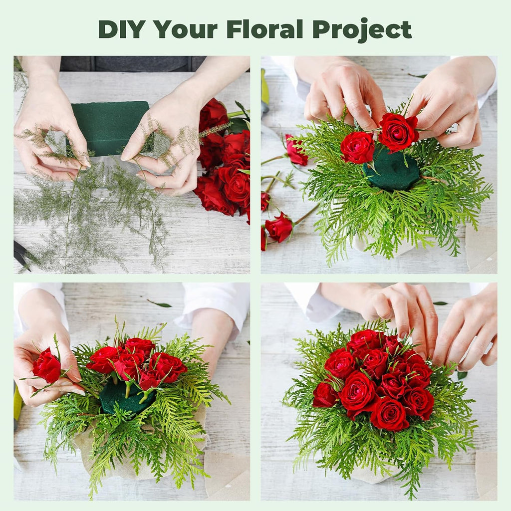 Upgraded 6 Pack Floral Flower Foam Blocks, Green Plant Foam for Flower