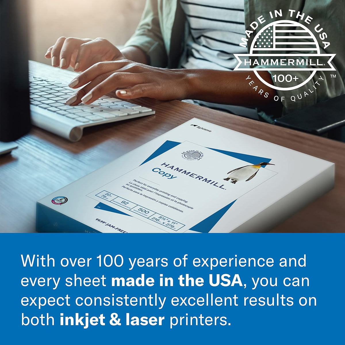 Hammermill Printer Paper, 20 lb Copy, 8.5 x 11-8 Ream (4,000 Sheets) - 92