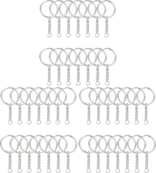 100PCS Split Key Ring Kit with Chains & Jump Rings