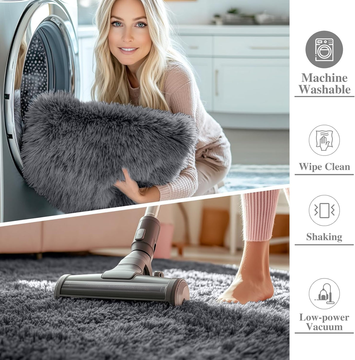 OLANLY Area Rugs for Living Room Bedroom, Machine Washable 4x5.9 ft Soft
