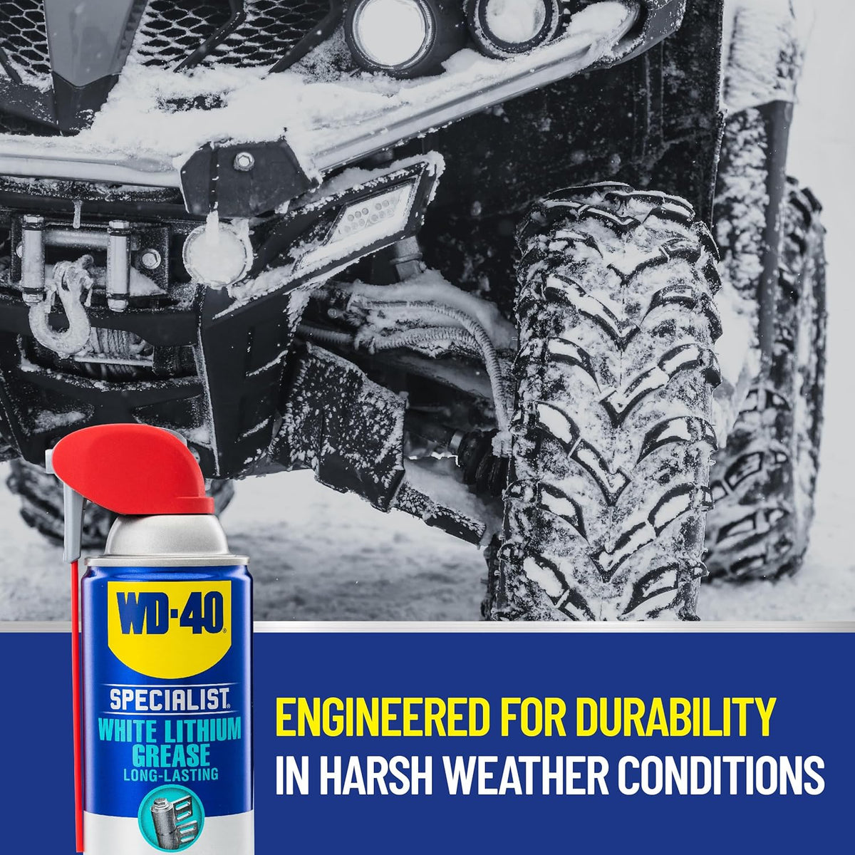 WD-40 Specialist White Lithium Grease Spray with SMART STRAW SPRAYS 2 WAYS